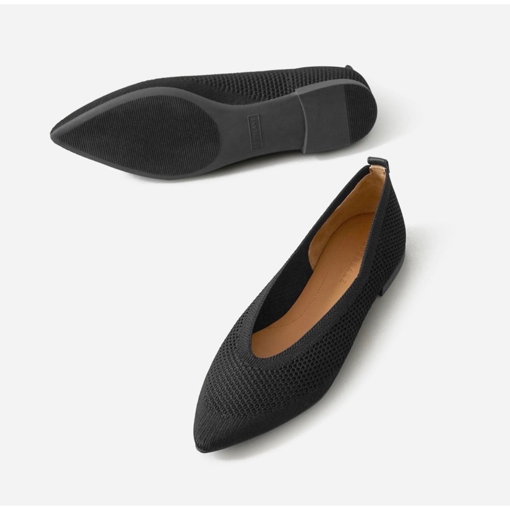 Everlane 40 hour ReKnit Pointed Toe Flat Black Womens Size 10‎ Sustainable
